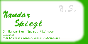 nandor spiegl business card